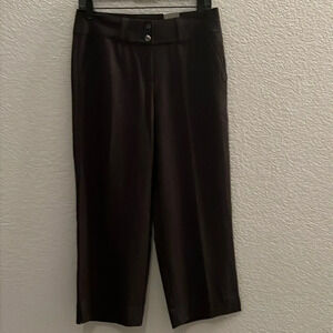 Chico’s  Dark Gray Mid Rise Straight Leg Zip Closure Dress Pants Size Small